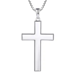New Fashion Jewelry 925 Sterling Silver Cross Charm Pendant Fine Jewelry 100% 925 Sterling Silver Christ Cross Pendant Chain