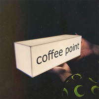 Signe de point de café, style de bar à café, boîte à lumière de table, signe pour les affaires, signe lumineux alimenté par USB, signe lumineux, lettres de canal