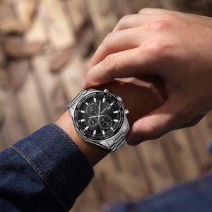 Drioshipping Luxury Men's Stainless Steel Analog Wristwatch 2599 Small Three Sport Stop Chronograph Calendar Quartz Watch - Product Image 4