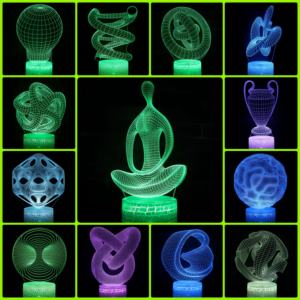 Lámpara de <span class=keywords><strong>noche</strong></span> LED de ilusión 3D moderna personalizada, lámpara de oso de Anime para habitación de niños, regalo de vacaciones, mesa de tamaño medio para decoración del hogar - Product Image 6