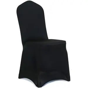 50 pezzi fodera per sedia elasticizzata in poliestere bianco festino spandex coprisedie nuziali per eventi