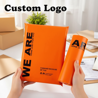 Nouveaux sacs d'expédition en plastique personnalisés à la mode, sacs de courrier express sur mesure, sacs d'expédition en polyéthylène orange pour vêtements