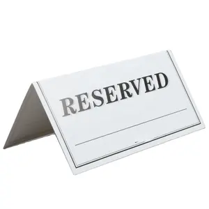 Hotel restaurant table tent card printed reserved sign cardboard sign card