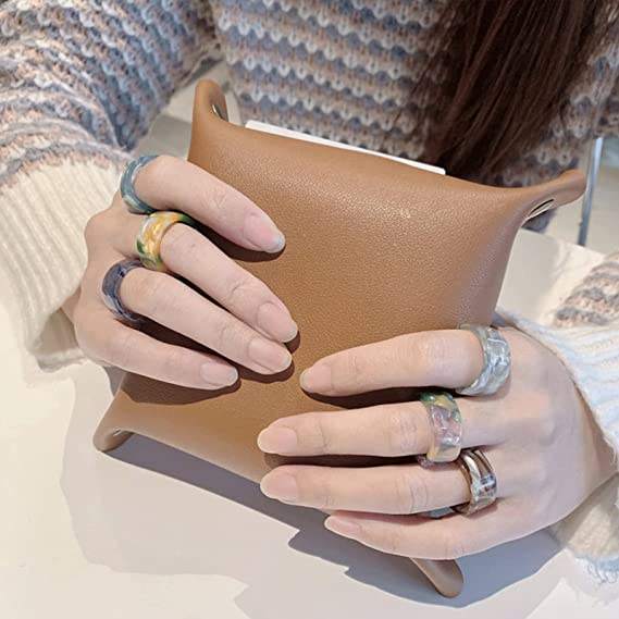 Joyas Anillos De Compromiso De Plastico Conjunto Tamaño Anillo