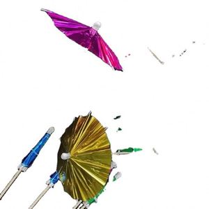 Aluminum <b>Foil</b> Wooden Sticks Decorative Cocktail Umbrella With Parasol - Product Image 3