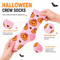 Chaussettes roses personnalisées pour Halloween, antidérapantes, respirantes en coton pour le yoga, le pilates, la danse et les sports