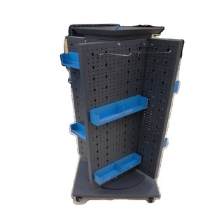 Estante de exhibición de supermercado Flexible metálico de cuatro lados con ruedas de un solo lado perforadas de Servicio Ligero Acceso conveniente - Product Image 1
