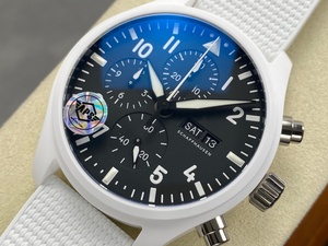 Luxury Super Quality Mechanical Watch 41.9mm APS Factory Cal. 69385 Movement Multifunctional Chrono White Ceramic Watch - Product Image 3