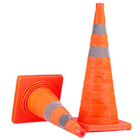 Panneaux de signalisation routière réfléchissants prismatiques haute intensité, pliables, en tissu Oxford orange haute visibilité, base ABS, 30cm/45cm/70cm/90cm