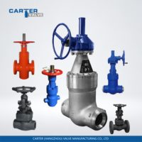 Válvula de Compuerta de Acero Forjado A105 Carter, Conexión a Tope (BW/SW) WCB/WCC, Alta Temperatura, Control Remoto, Engranaje Cónico Eléctrico ANSI