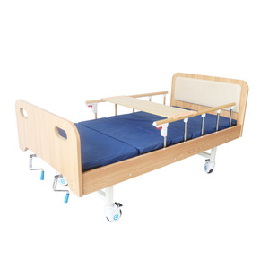 Lit médicalisé manuel en bois Wan Renkangyun à double manivelle pour soins à domicile et usage senior - Product Image 1