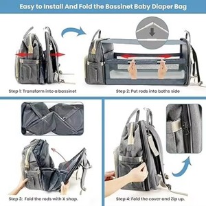 กระเป๋าเป้สะพายหลังสำหรับใส่ผ้าอ้อมเด็กอเนกประสงค์ BSCI Factory ทนทาน ทันสมัย ใช้ได้กับรถเข็นเด็ก ความจุขนาดใหญ่ - Product Image 2