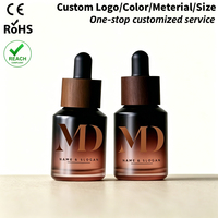 Bouteilles de sérum cosmétique en verre personnalisables de 15 ml, 30 ml, 60 ml, rose, à épaule oblique, dégradées, pour huile hydratante cheveux et corps, avec compte-gouttes