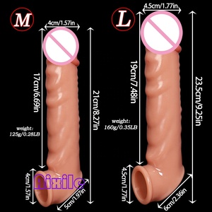 Guaina per Pene Realistica, Giocattoli Sessuali Maschili, Estensore e Ingranditore del Pene, Anello Fallico, Dildo per Coppie con Anello - Product Image 6