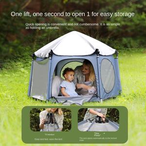 Tente de jeu multifonctionnelle pour bébé - Jouet sportif certifié ASTM, <span class=keywords><strong>lit</strong></span> de jeu et de sommeil sûr pour une utilisation en intérieur/extérieur, 145x145x107cm, design unisexe - Product Image 4