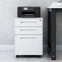 Archivador Vertical Móvil Moderno de 3 Cajones, Ahorra Espacio, con Ruedas, Pedestal Metálico para Carpetas Colgantes FC/A4