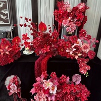 Dekorasi Pernikahan Gaya Cina Baru 2026 Bunga Buatan Lily Tulip Phalaenopsis Rangkaian Bunga Dekoratif Pertunangan
