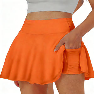 Oferta en Temu: Paquete de 4 faldas pantalón plisadas de cintura alta para mujer, con bolsillos, para tenis, golf, correr, uso diario informal - Product Image 5