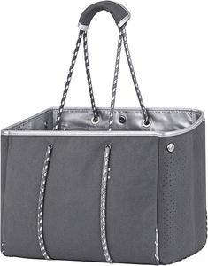 Bolsos de Mano Multiusos de Neopreno de Color Sólido para la Playa, con Bolsillos Interiores con Cremallera, Bolsos de Compras Grandes y Exclusivos Personalizados para Mujer - Product Image 1