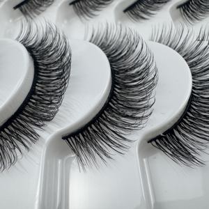 थोक मूल्य कस्टम निजी लोगो 8 मिमी fax mink बालों को 3 डी लक्जरी पूर्ण पट्टी पलकों की - Product Image 4