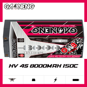 GNB GAONENG 8000MAH 4S 4S2P 15.2V 150C แบตเตอรี่ลิเธียมโพลิเมอร์แบบแข็ง 5 มม. สำหรับรถบังคับวิทยุ ขนาด 1:8 รถแข่ง RC LiHV HV - Product Image 3
