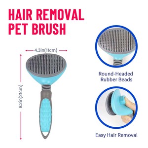 Spazzola Autopulente per Rimozione Peli di Cani e Gatti, Materiale TPR+Acciaio, Pettine per <span class=keywords><strong>Toelettatura</strong></span> di Piccoli Animali - Product Image 2