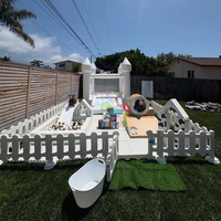 Aire de jeux gonflable intérieure pour tout-petits avec piscine à balles, équipement de jeu souple, blanc, pour usage commercial (écoles, centres commerciaux)