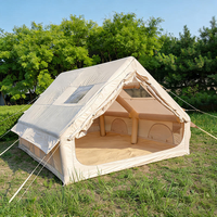 Qualité du fabricant 12 ㎡   Tente de camping gonflable avec fenêtre de toit et cheminée, résistante au vent et imperméable
