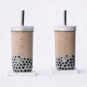 Bán buôn tái sử dụng BOBA cup bong bóng Tea Cup, rộng <span class=keywords><strong>Mason</strong></span> <span class=keywords><strong>Jar</strong></span> với nắp Tre và rơm không gỉ du lịch cốc - Product Image 5