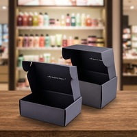 Boîte d'expédition en carton ondulé noir mat portable haut de gamme recyclable, doublée d'éponge, conception personnalisée, matériaux recyclés, taille personnalisée, logo
