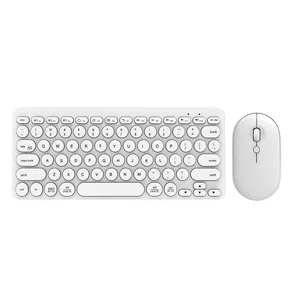 데스크탑 노트북을위한 Keywin 2.4g 미니 멀티 미디어 흰색 광 무선 키보드 마우스 콤보