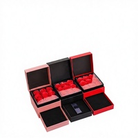 Boîte de présentation de bijoux en verre de luxe imprimée carrée, nouveauté promotionnelle, cadeau pour le Nouvel An chinois, la Fête des Mères, Thanksgiving, pour bijoux préservés