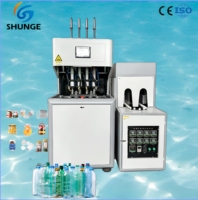 Machine de soufflage par extrusion semi-automatique SHUNGE à 4 cavités avec système de pompage à commande PLC pour le traitement du PET