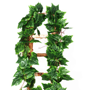 Plante grimpante artificielle, vigne verte décorative, 2,3 m, feuilles en soie, décoration extérieure pour la maison - Product Image 3