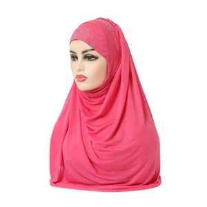 Luxury Long Muslim <b>Scarf</b> Summer Season Hot Drill Wholesale Chiffon Polyester Ice <b>Silk</b> Durable Hijab <b>for</b> <b>Women</b> - Product Image 2