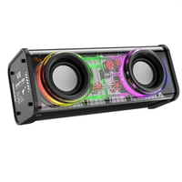 Haut-parleurs doubles 1800mAh Transparent Mecha Speakers Wireless RGB Light Effect Loudspeaker Bass Subwoofer Mini Speaker