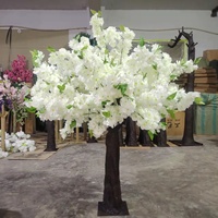 Grand Arbre Artificiel de Fleurs de Cerisier Personnalisé D-CT001 en Soie Rose et Blanche pour Décoration de Mariage