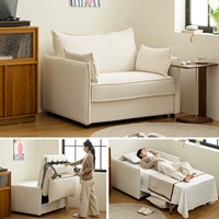 Canapé-lit pliant Somnus 2 en 1, simple, extensible, en tissu corduroy, multifonctionnel pour petit appartement, bureau, hôtel, appartement