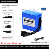 Batterie lithium rechargeable 5V 24000mAh pour ventilateur USB, module 4G/WiFi/Bluetooth, MCU Arduino, alimentation pour lumière LED