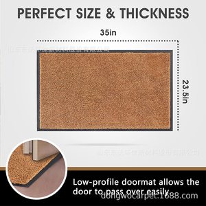 Polypropylene Door <b>Mat</b> Rectangle Medium Thickness Non-Slip Home Use Solid Color Tufted Design - Product Image 4