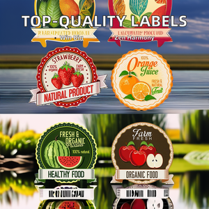 Etiquetas de PVC de alta calidad para bebidas, pegatinas de vinilo impermeables autoadhesivas para aperitivos, piruletas, comida para mascotas, ensaladas, <span class=keywords><strong>hamburguesas</strong></span>, vino UV - Product Image 3