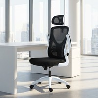 Chaise de bureau ergonomique de luxe à dossier haut, inclinable, avec dossier en tissu maillé pivotant