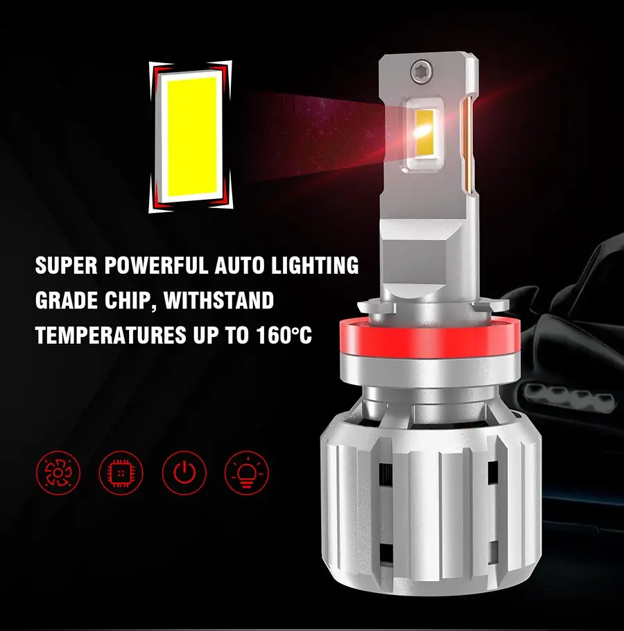 Super brillante 12000LM X20 bombilla de faro LED H4 H7 H11 H13 9007 con Chip LED de 130W doble tubo de cobre de refrigeración faro de coche