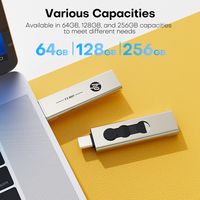 Unidad Flash USB 3.2 Tipo C 100% Original de 128 GB, Metálica, Nueva, Portátil 2 en 1