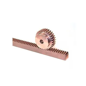 High precision Custom cnc machined brsaa gold color straight sliding door gear rack