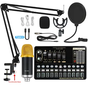 BM900 Professional Condenser Microphone with Sound Card VE10XPRO Sound Card set for webcast live recording