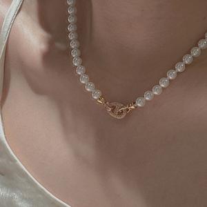 Collar de Plata de Ley S925, Estilo Vintage Francés, Elegante, con Colgantes Brillantes Personalizados, Dijes Finos en Contraste - Product Image 2