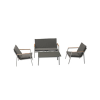 Ensemble de canapés d'extérieur portables modernes 4 pièces avec design imperméable et écologique, meubles en aluminium pour villa et parc