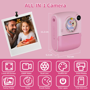 Niños Video Niño Selfie Cámara Juguete Cámara instantánea digital para niños Cámara de impresión con papel de impresión 1080P 32GB - Product Image 3