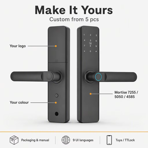 Cerradura Inteligente 5 en 1 Glomarket, Mate, con Huella Dactilar, Teclado, Tarjeta, App, WiFi, Tuya, TTLock, 9 Idiomas, Compatible con 5050, 4585, EU 7255, CE, RoHS - Product Image 6